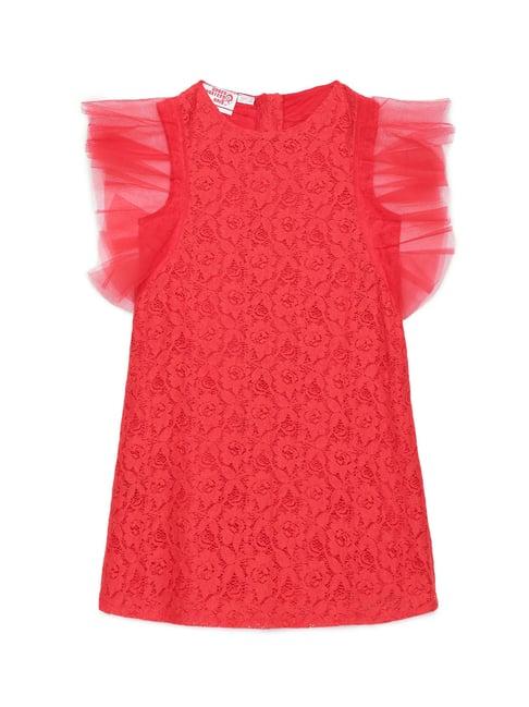 under fourteen only kids red lace dress