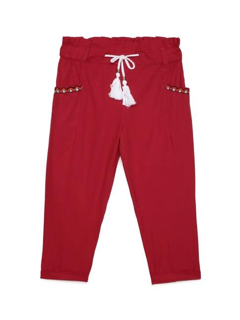 under fourteen only kids red solid pants