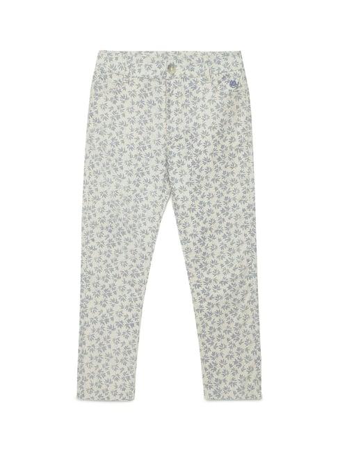 under fourteen only kids silver & cream printed pants