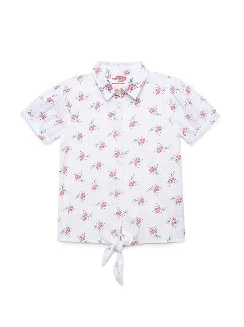 under fourteen only kids white printed top