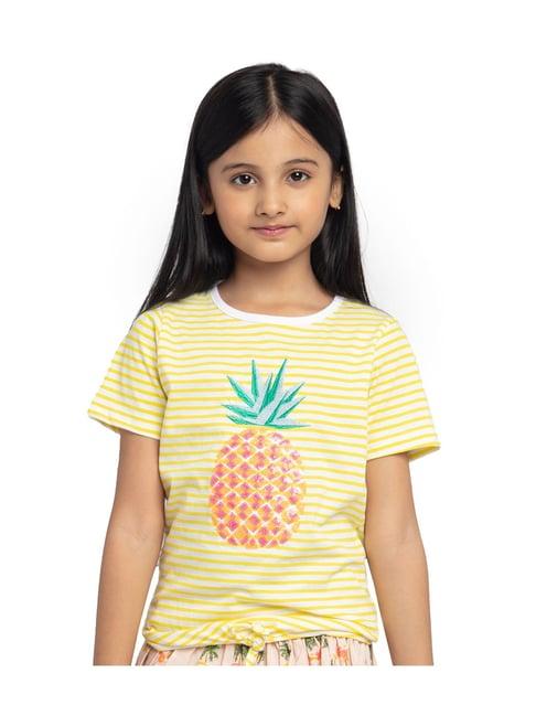 under fourteen only kids yellow printed top