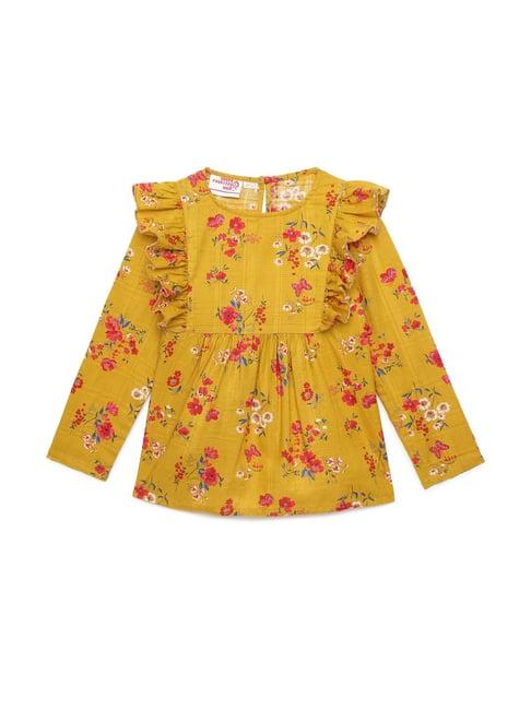 under fourteen only kids yellow printed top
