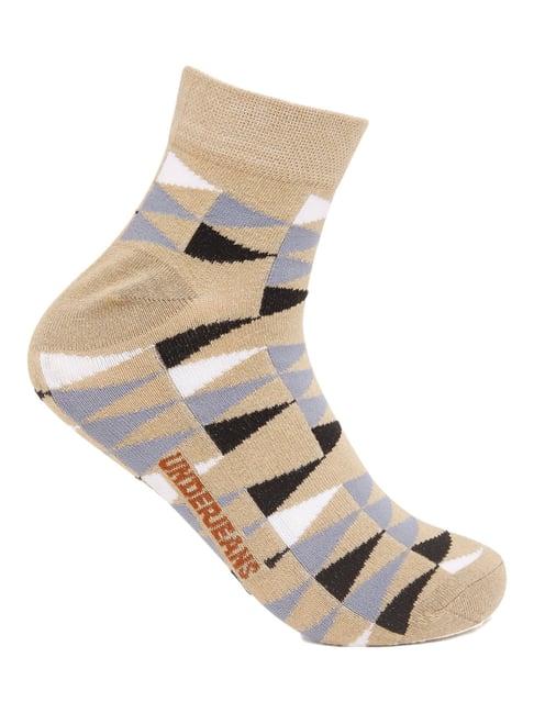 underjeans by spykar beige printed socks