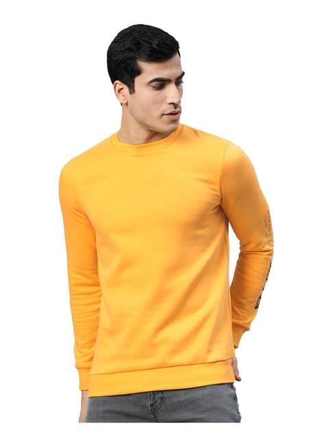 underjeans by spykar mustard regular fit sweatshirt