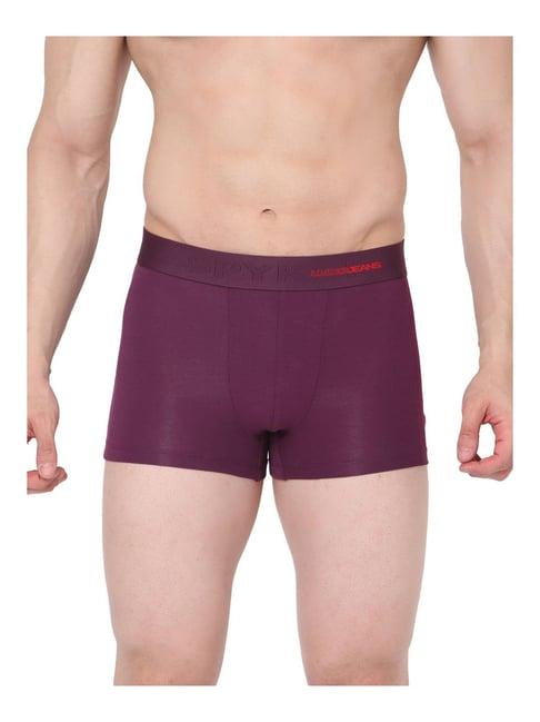 underjeans by spykar purple regular fit trunks