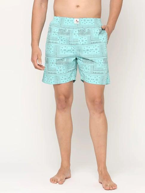 underjeans by spykar aqua printed boxers