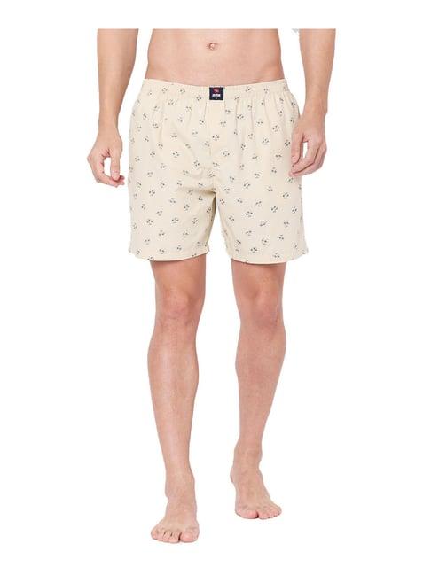 underjeans by spykar beige printed boxers