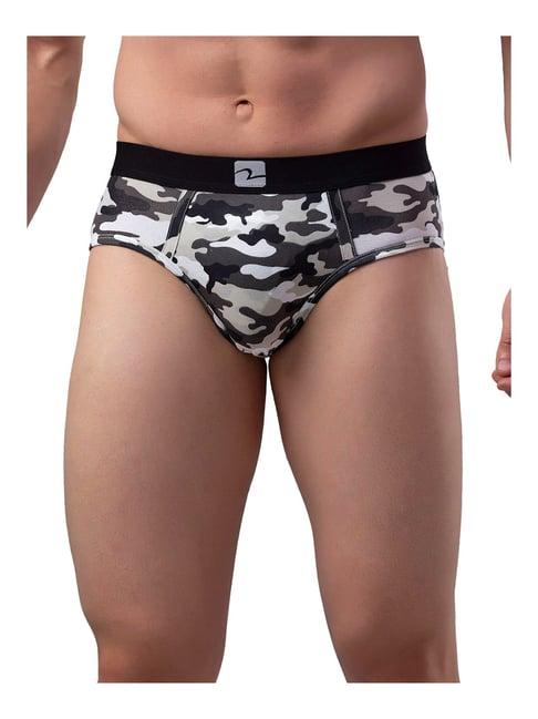 underjeans by spykar black & white printed briefs