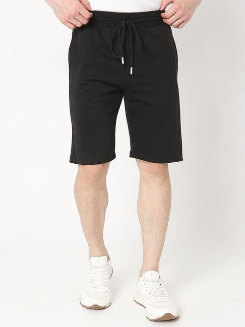 underjeans by spykar black regular fit lounge shorts