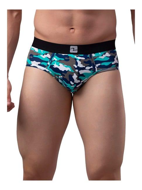 underjeans by spykar blue & grey printed briefs