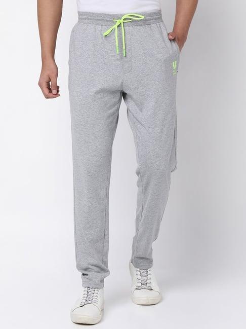 underjeans by spykar grey cotton regular fit trackpants