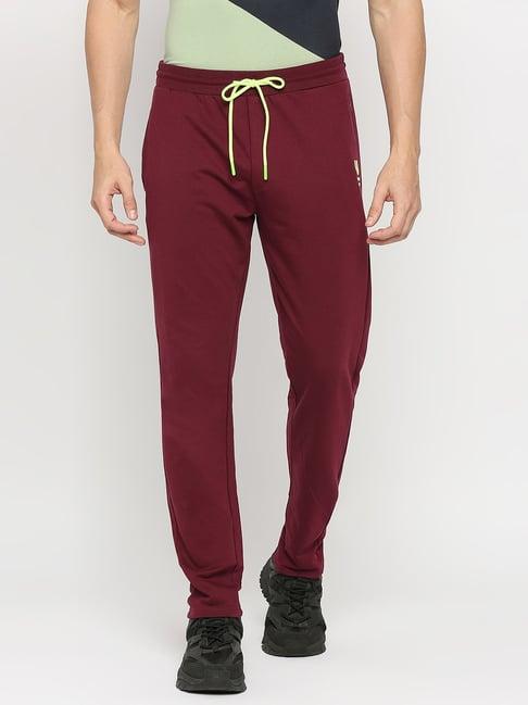 underjeans by spykar maroon regular fit trackpants