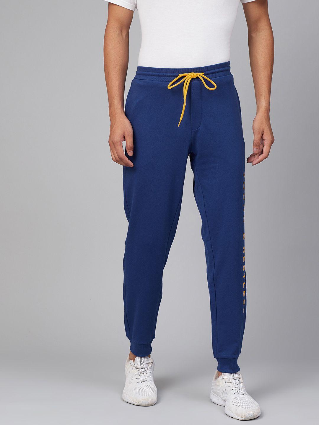 underjeans by spykar men blue solid joggers