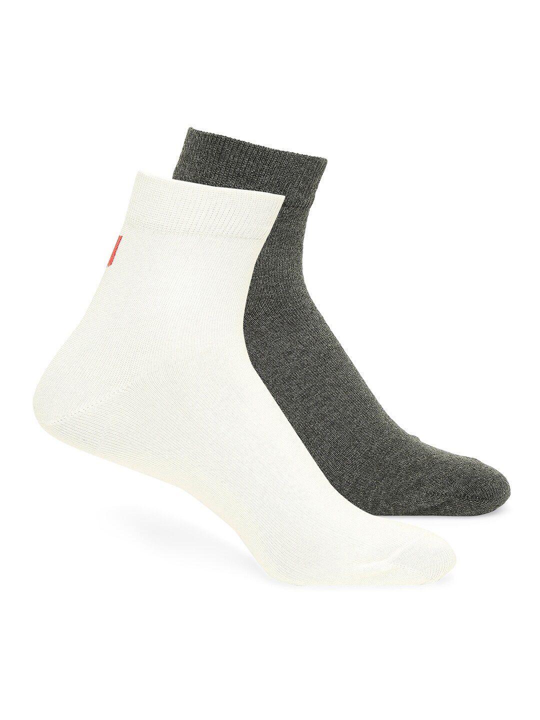 underjeans by spykar men pack of 2 ankle length cotton socks
