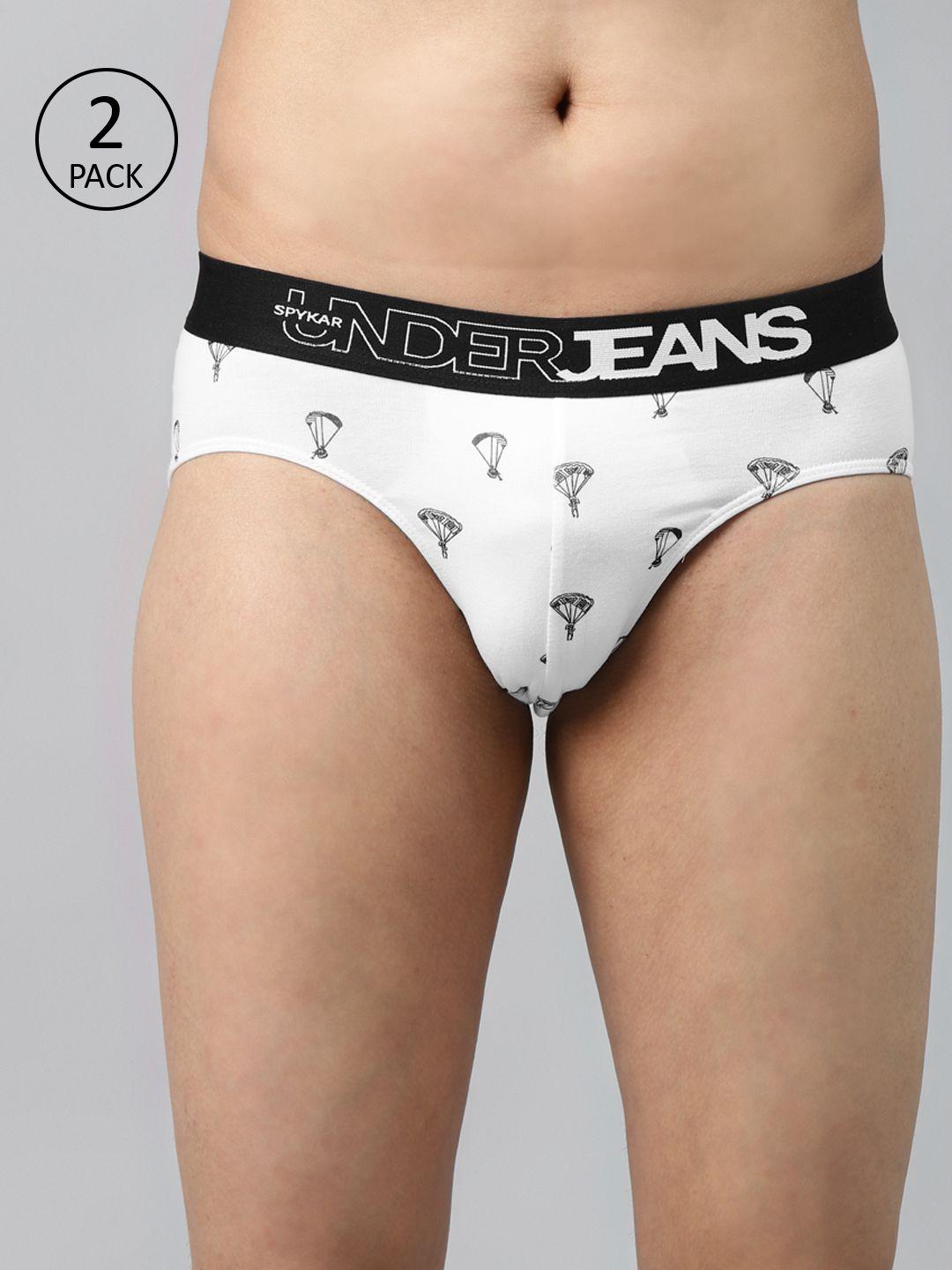 underjeans by spykar men pack of 2 printed briefs 8907966430259