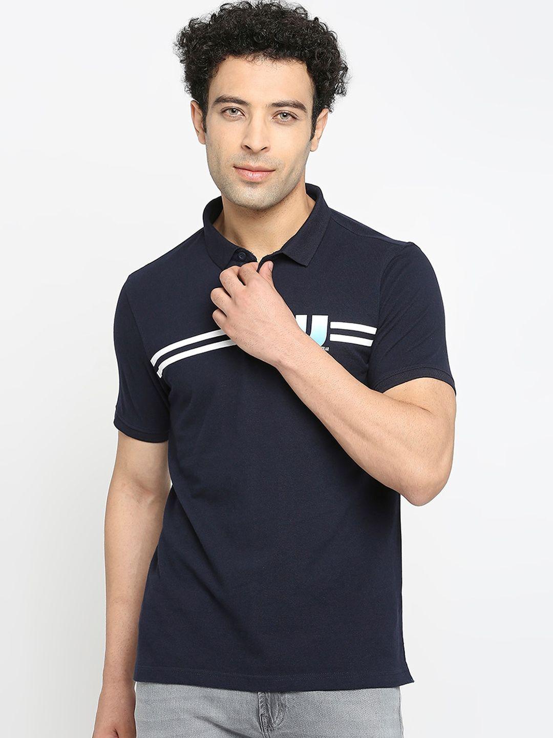 underjeans by spykar men polo collar cotton t-shirt