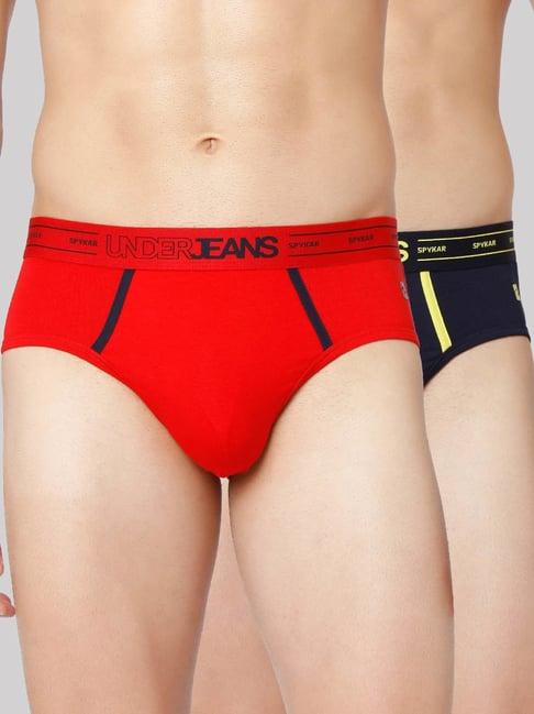 underjeans by spykar multi regular fit briefs - pak of 2