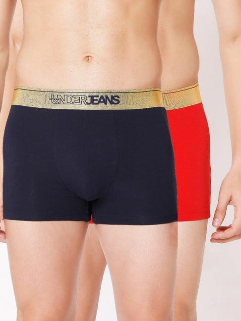 underjeans by spykar multi regular fit trunks - pak of 2