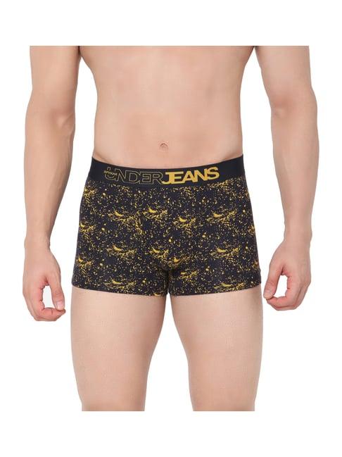 underjeans by spykar navy cotton printed trunks