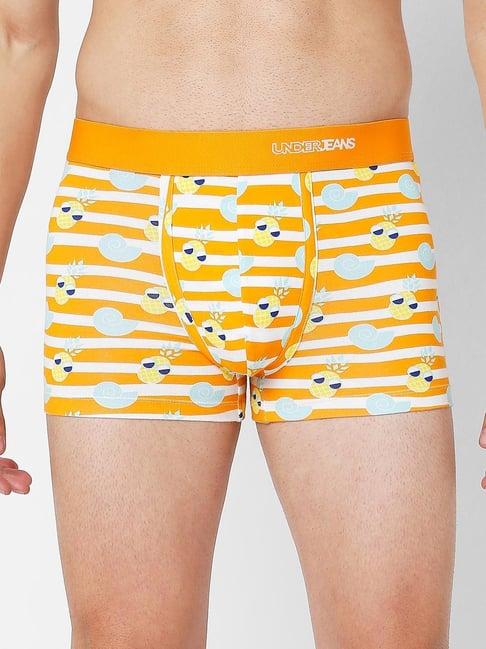 underjeans by spykar orange printed trunks