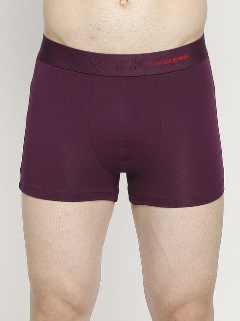 underjeans by spykar purple regular fit trunks