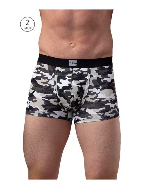 underjeans by spykar white & black trunks - pack of 2