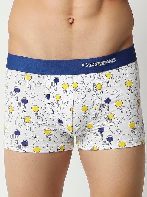 underjeans by spykar white printed trunks