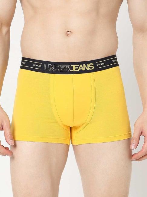 underjeans by spykar yellow regular fit trunks