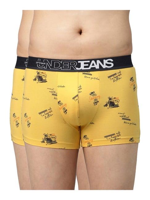 underjeans by spykar yellow trunks - pack of 2