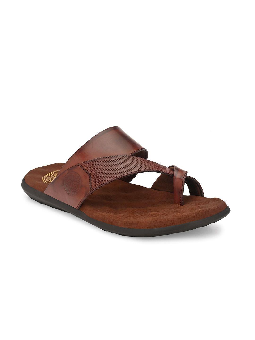 underroute men brown rubber thong flip-flops