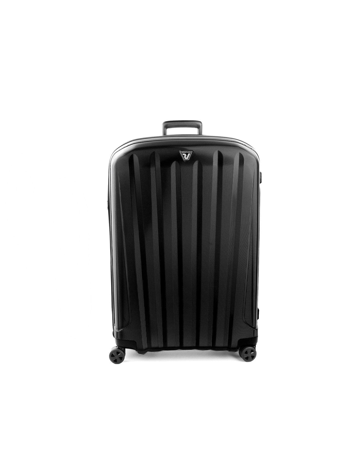 unica black polycarbonate material hard trolley