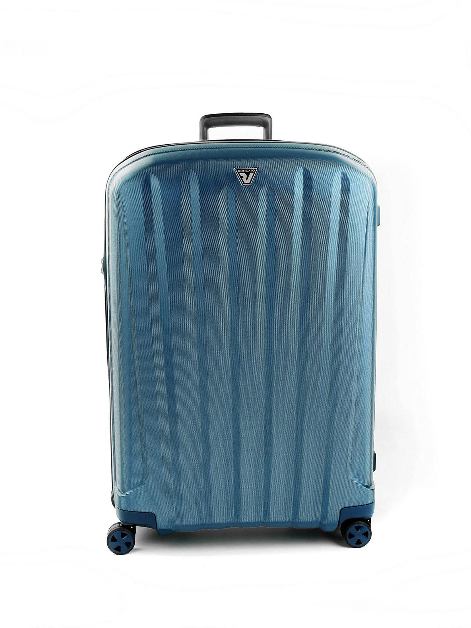 unica sky blue polycarbonate material hard trolley