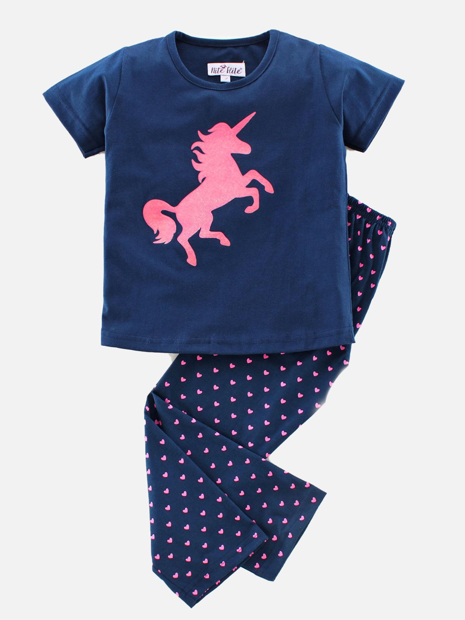 unicorn party pyjama and t-shirt (set of 2)