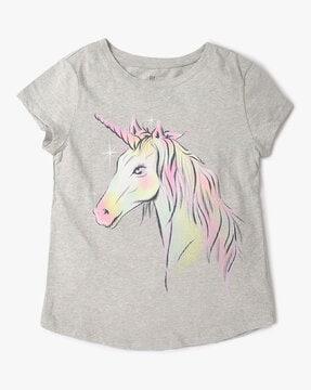 unicorn print organic cotton top
