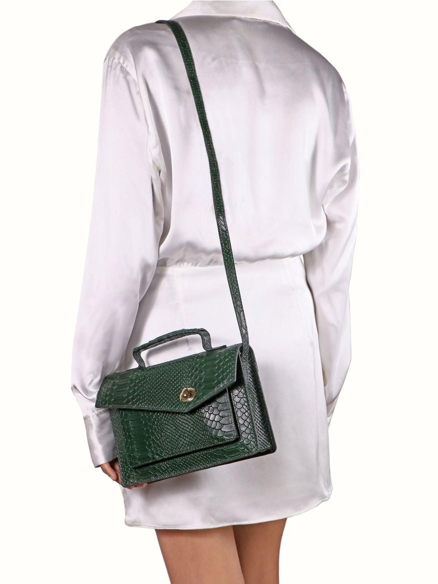 union women's sling bag stylish green bag for effortless elegance (m)