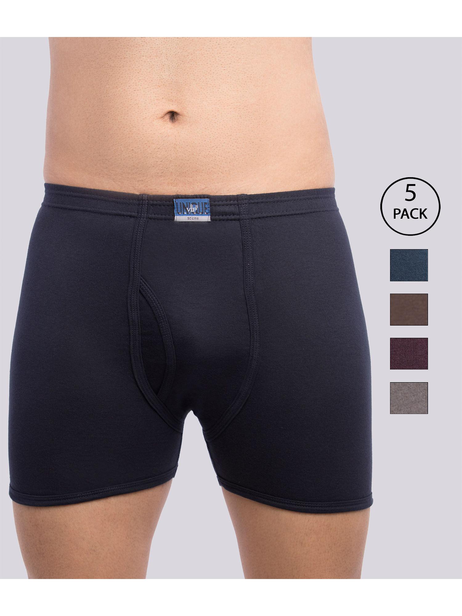 unique men's snug fit cotton trunks in assorted colors (pack of 5)