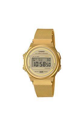 unisex 30-39 mm vintage golden dial metal digital watch - d226