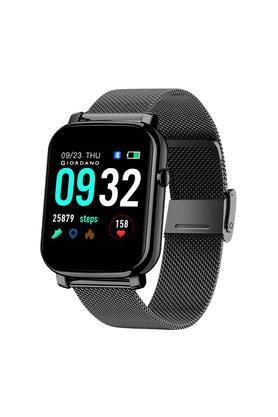 unisex 42 x 35.5 mm black dial mesh full touch smartwatch - gt02-bk