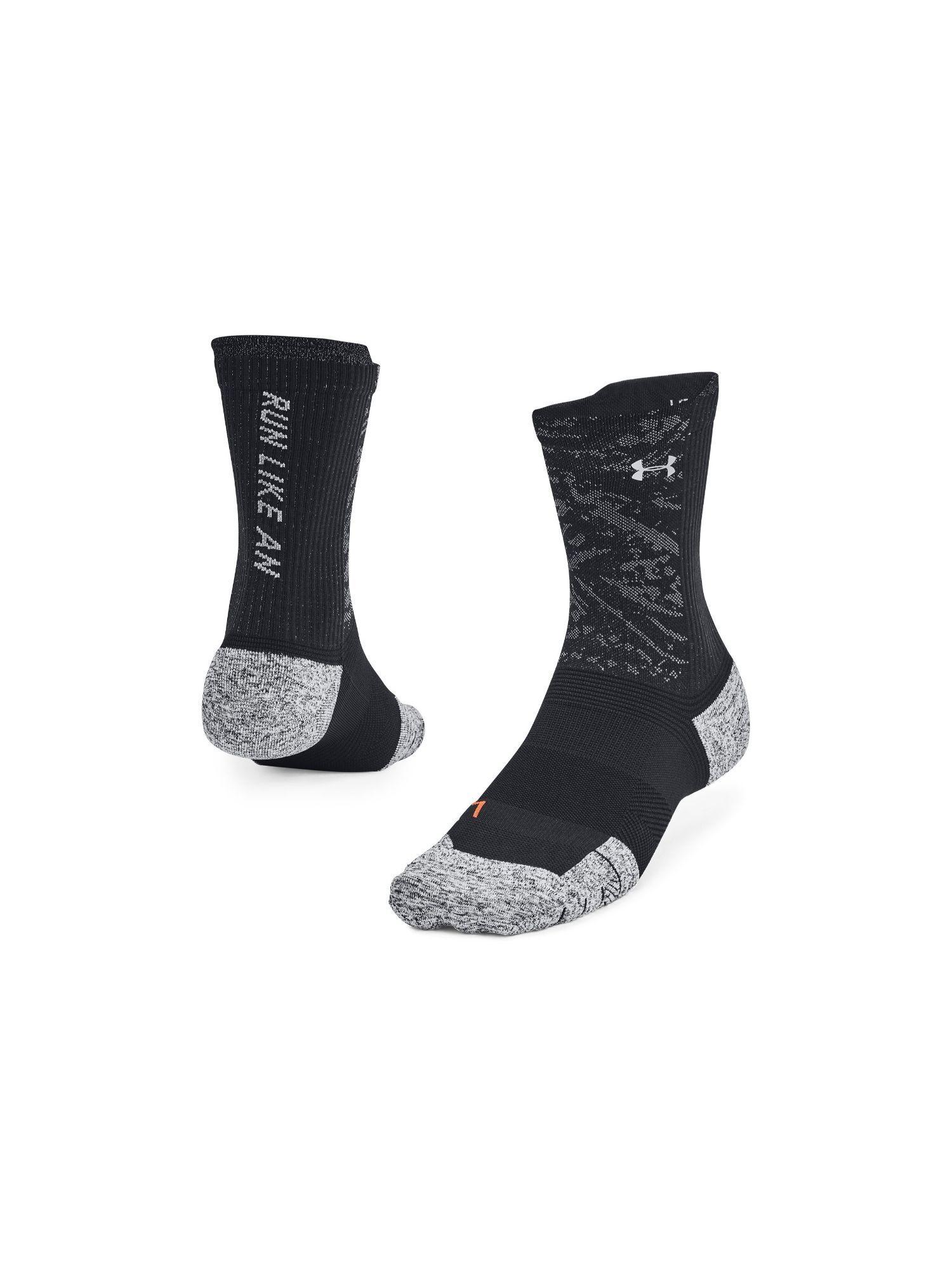 unisex adjustable run cushion mid socks - black