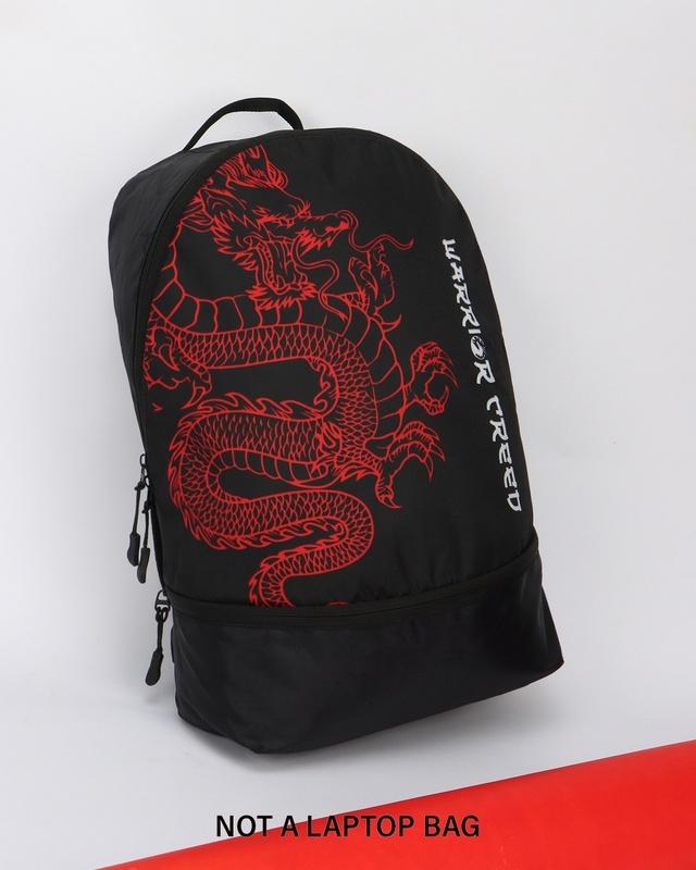 unisex black dragon warrior small backpack