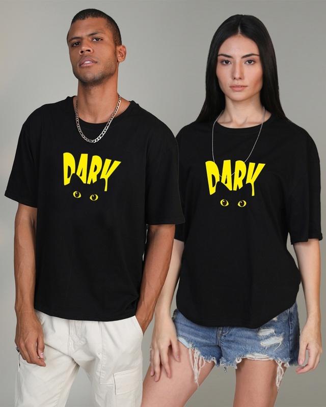 unisex black graphic printed oversized t-shirt