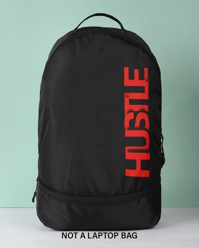 unisex black hustle small backpack