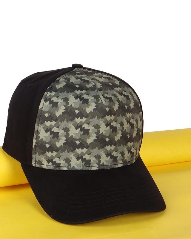 unisex black junglee camo printed baseball cap