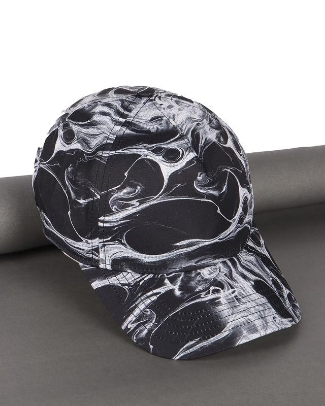 unisex black smokey printed baseball cap