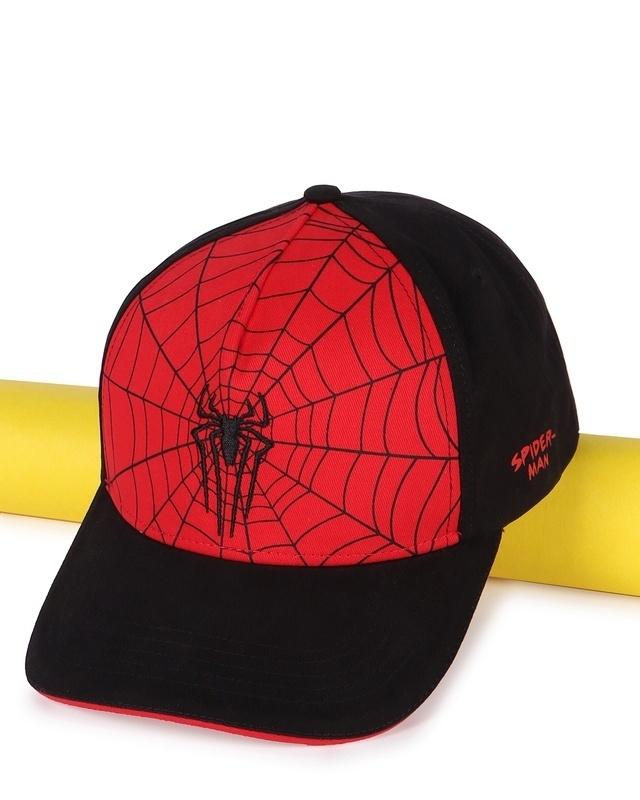 unisex black spiderman printed baseball cap