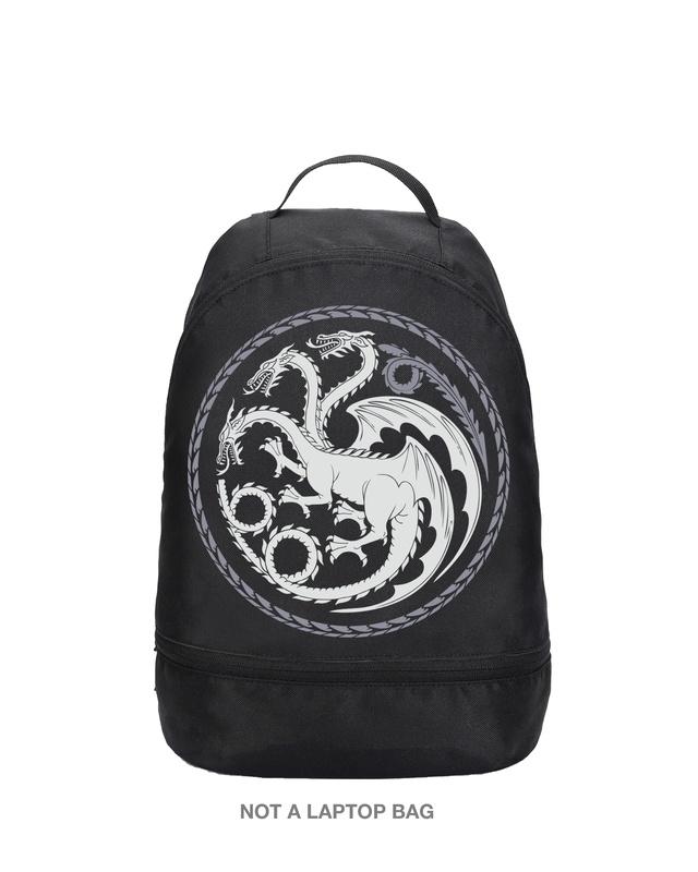 unisex blacl house of dragons sigil small backpack