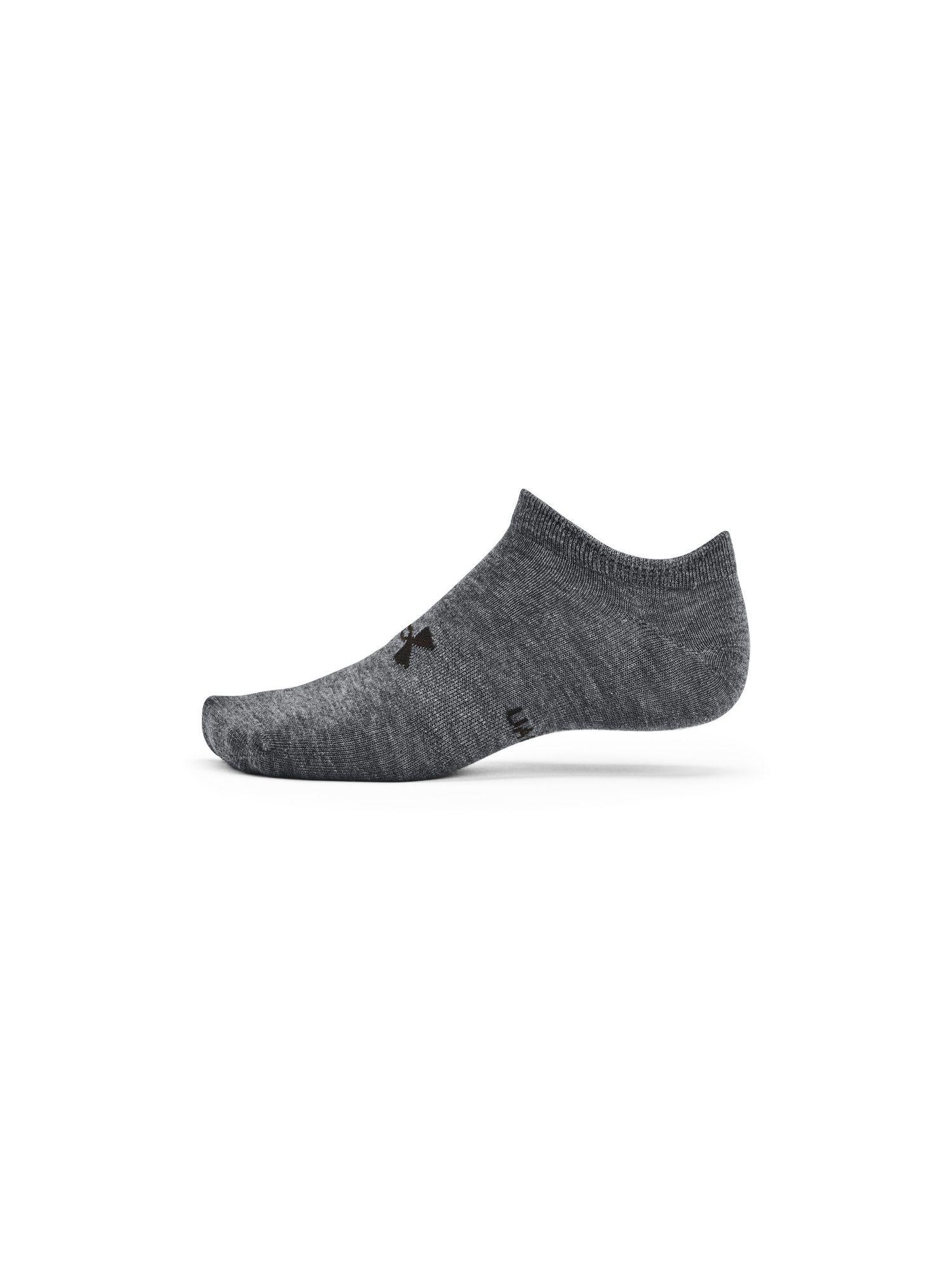 unisex essential no show socks - grey (pack of 3)