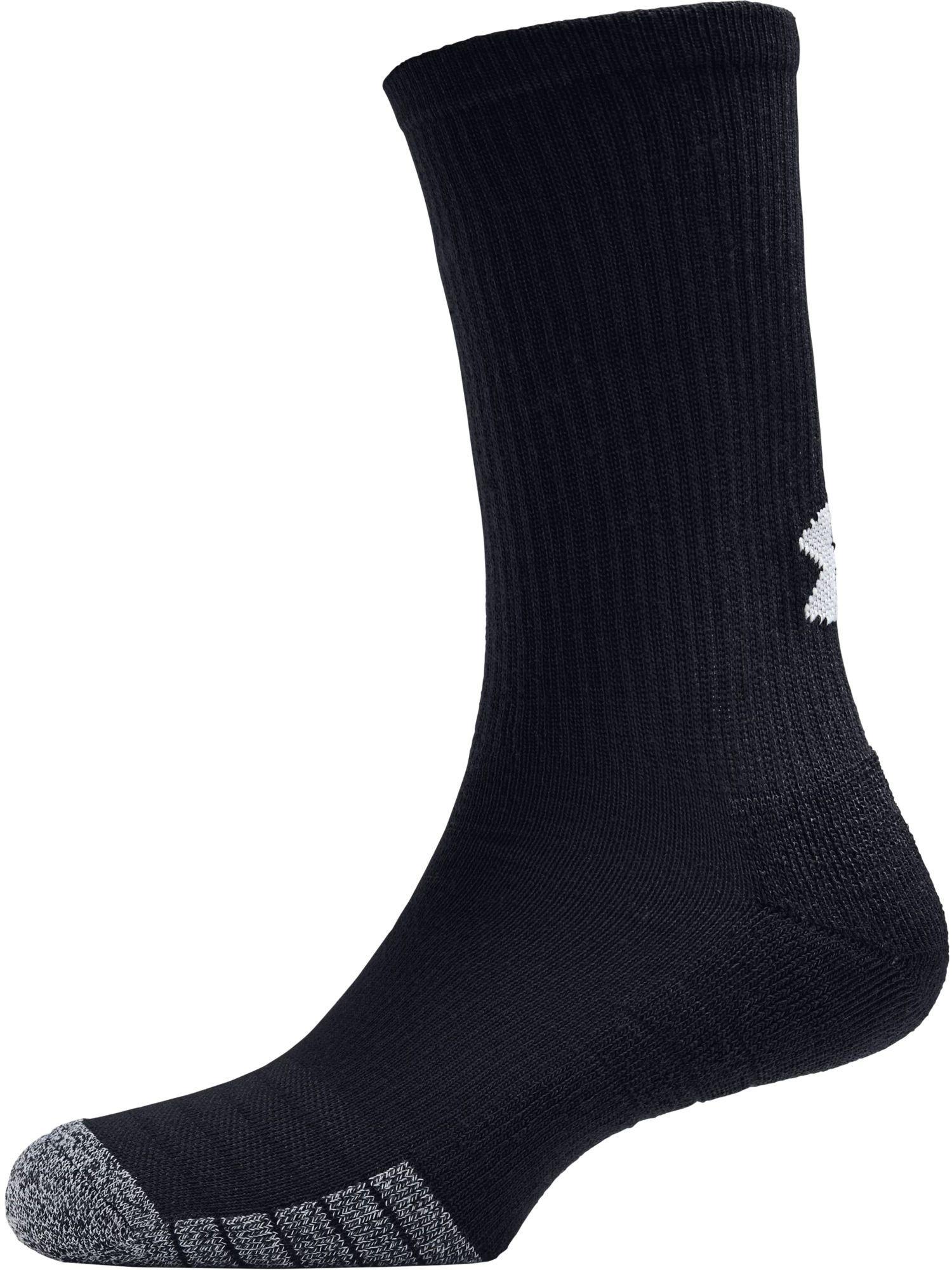 unisex heat gear crew socks - black (pack of 3)