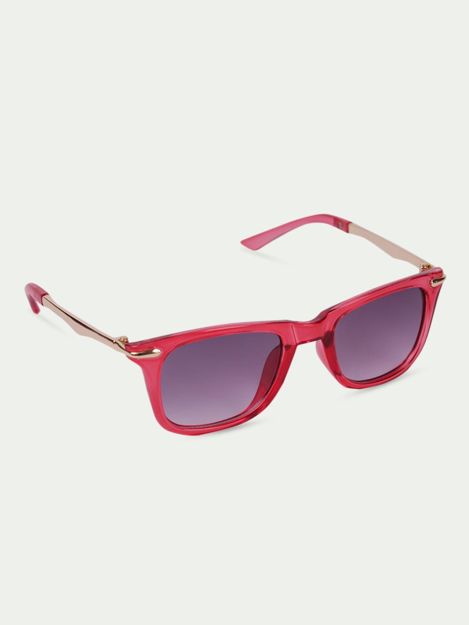 unisex kids purple red square sunglasses with uv protected lens