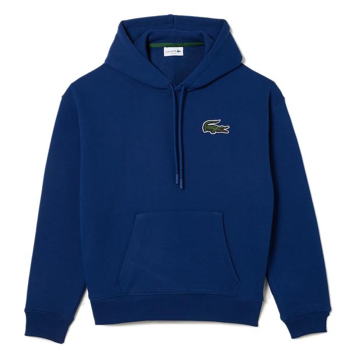 unisex navy loose fit hooded organic cotton sweatshirt